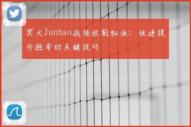 冥犬Junhao战场收割秘诀：快速提升胜率的关键技巧